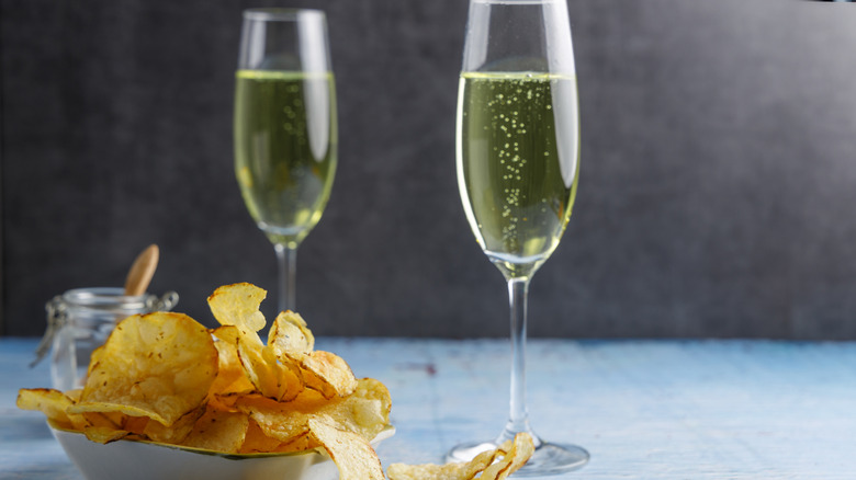 Porato chips and champagne