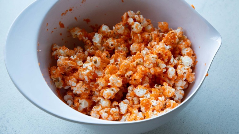 orange coated popcorn