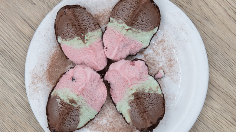 Slices of traditional Italian spumoni