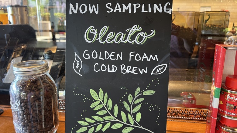 sign for oleato cold brew