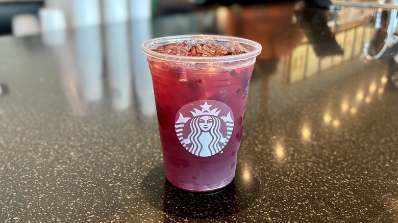 Blackberry Sage Lemonade Refresher on counter