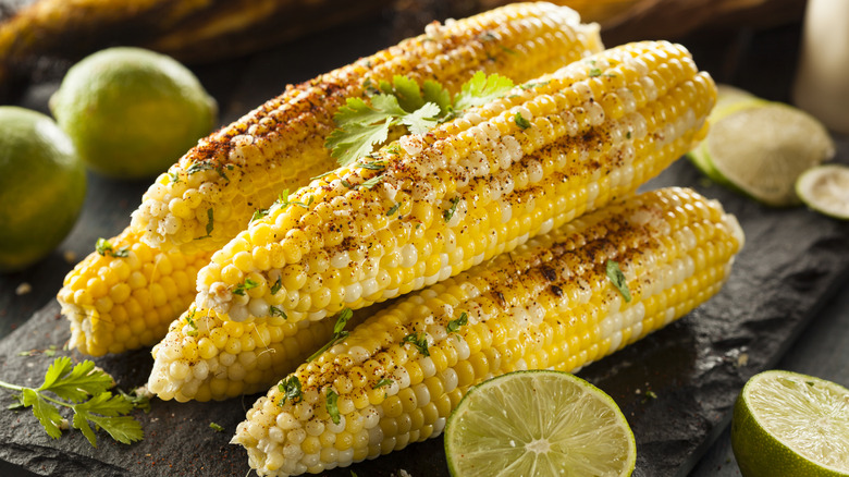 cooked corn with lime