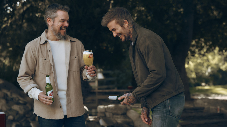 Matt Damon and David Beckham in Stella Artois Super Bowl commerical