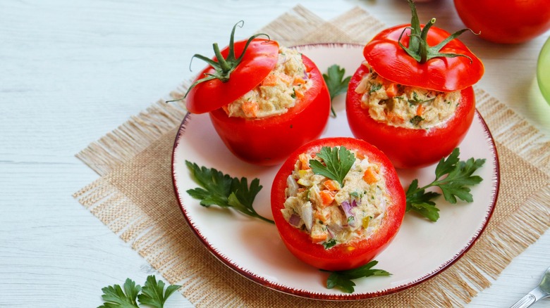 Tomatoes stuffed with tuna salad