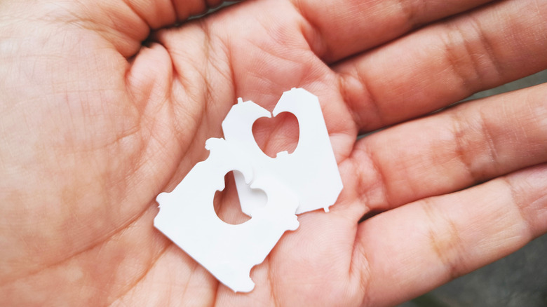 bread clips in someone's hand