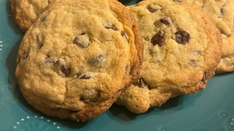 chocolate chip cookies on plate