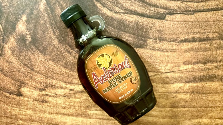 Bottle of Anderson's Grade A Pure Maple Syrup