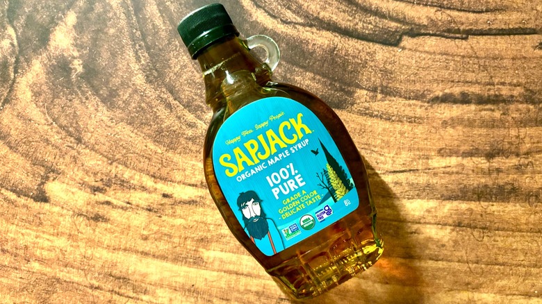 Bottle of Sapjack Grade A Golden Maple Syrup