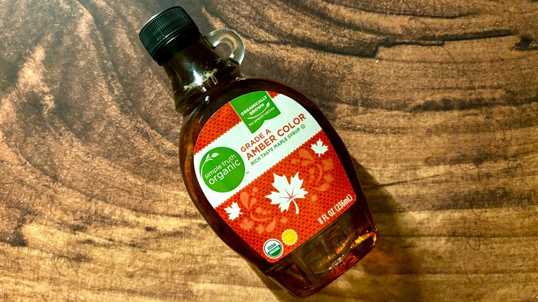 Bottle of Simple Truth Grade A Organic Maple Syrup