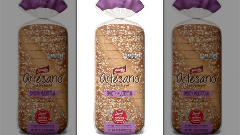 Package of Sara Lee Artesano Smooth Multigrain Bread