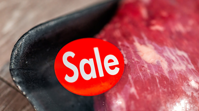 Piece of tri-tip steak on sale