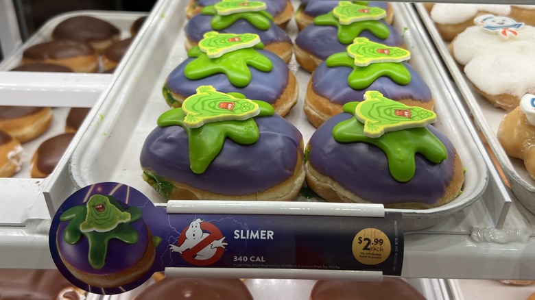 Slimer ghost doughnuts on rack