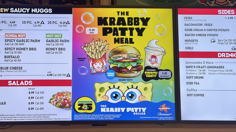 Wendy's Krabby Patty Kollab menu