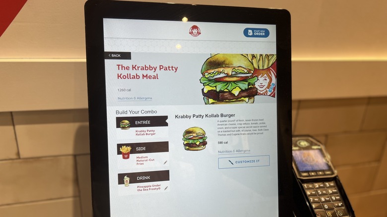 Wendy's menu kiosk screen