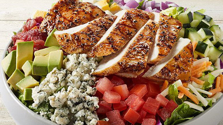 Close-up of Million Dollar Cobb salad at TGI Fridays