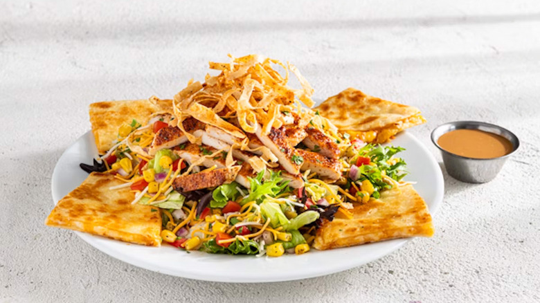 Chili's Quesadilla Explosion Salad with dressing