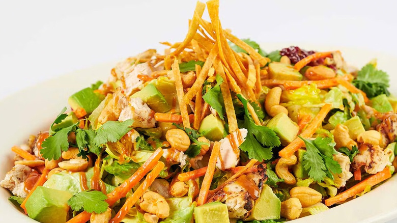 Close-up of Cheesecake Factory chicken avocado salad