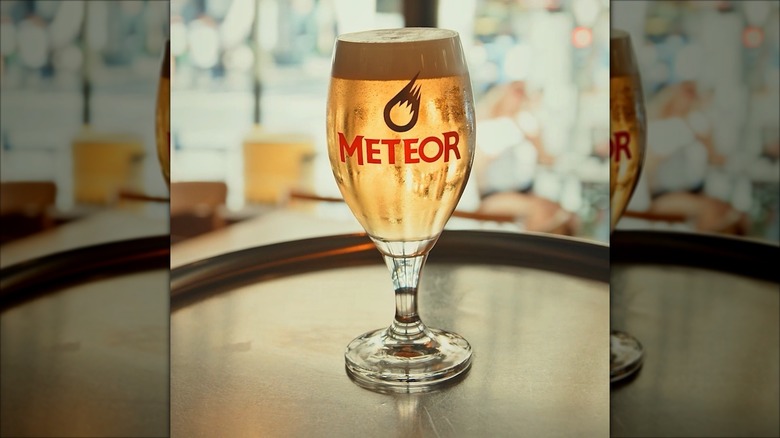 Meteor beer on plate