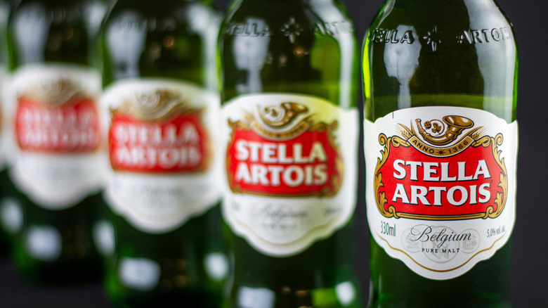 row of Stella Artois beer