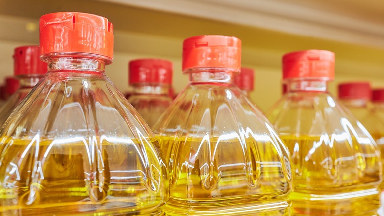 Bottles of cooking oil