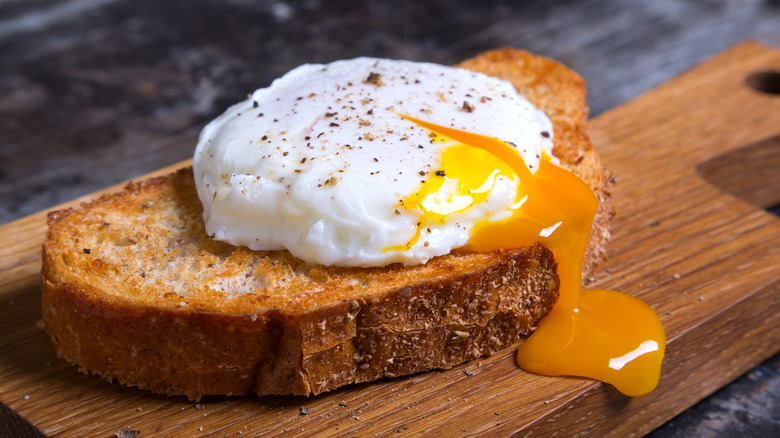 poached egg on bread