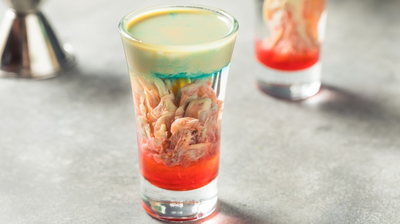 An alien brain shot in a shot glass