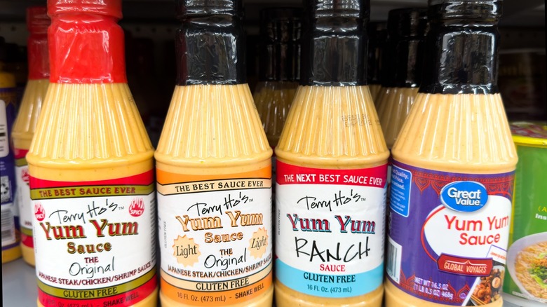 Bottles of Yum Yum sauce