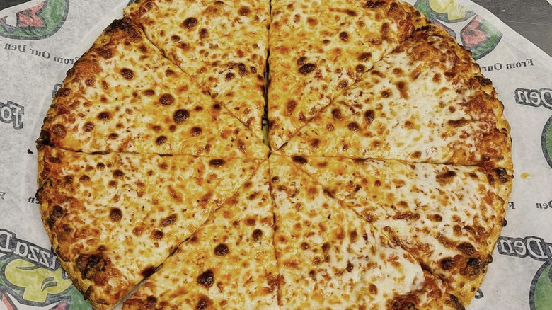 cheese pizza on paper