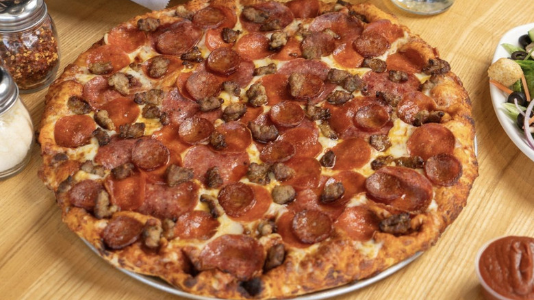 pepperoni and sausage pizza