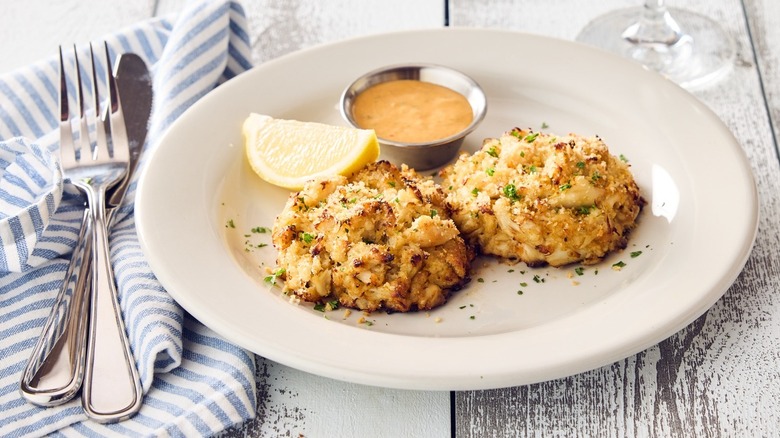 Two crab cakes from Bonefish Grill