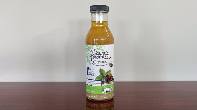 A bottle of Nature's Promise Italian dressing