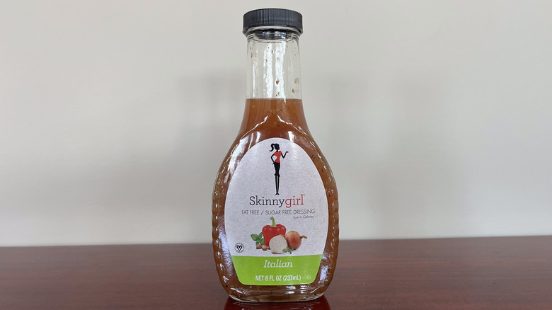 A bottle of Skinnygirl Italian dressing