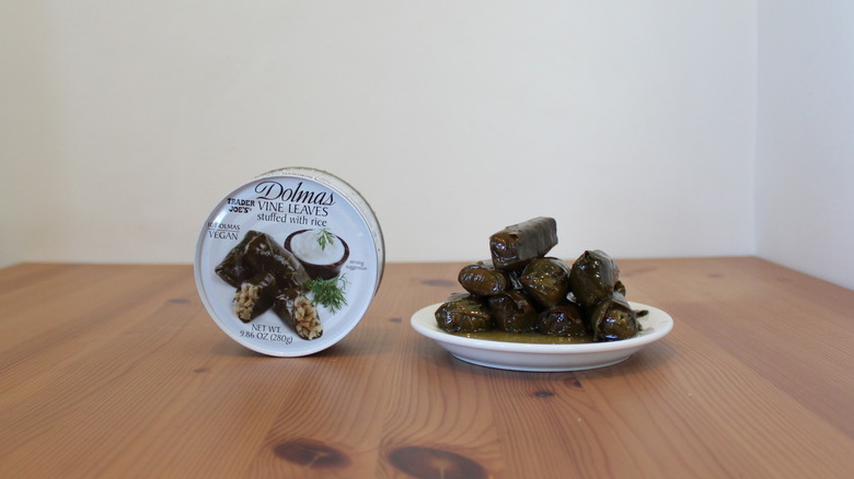 Can of Trader Joe's Dolmas