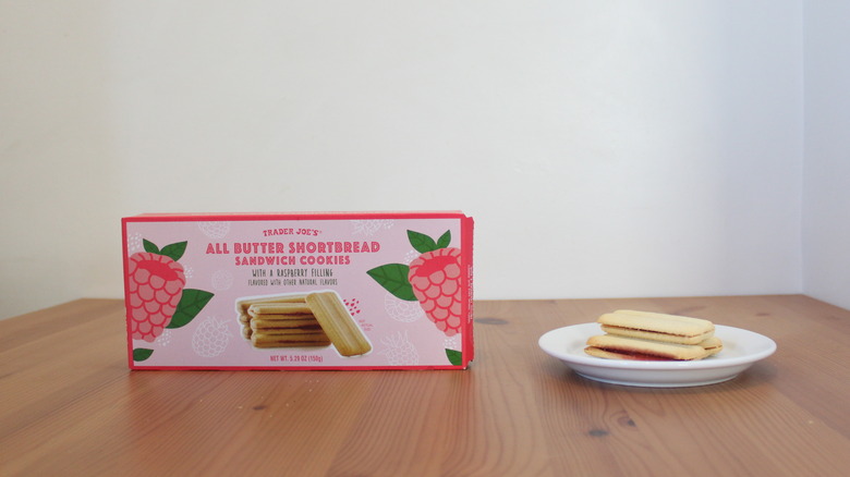 Trader Joe's All Butter Shortbread Sandwich Cookies with a Raspberry Filling