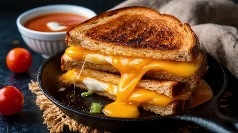 gooey grilled cheese tomato soup