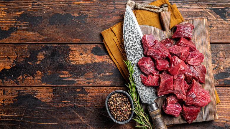 Stew meat ready for a braise