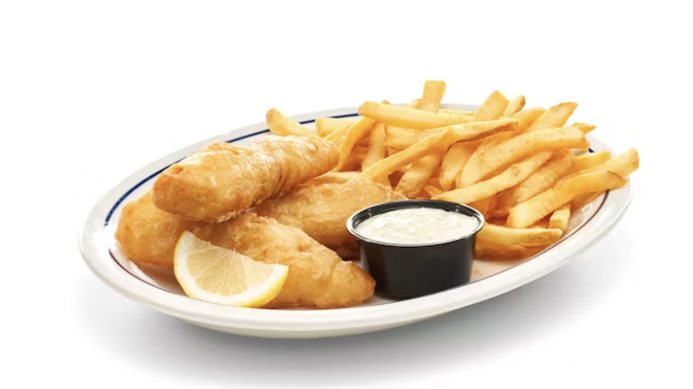 IHOP Crispy Fish & Fries Platter with tartar sauce