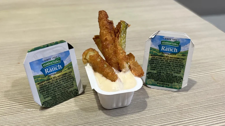 Burger King Pickle Fries in ranch dip