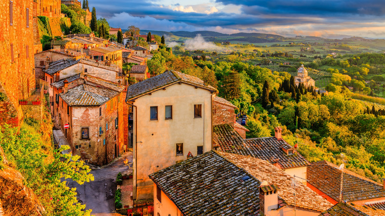 View of the countryside in Tuscany Italy