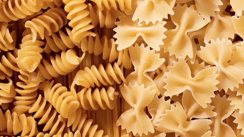 Dried Fusilli and Bowtie pastas