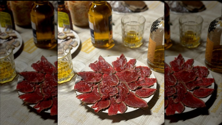 whiskey with carpaccio