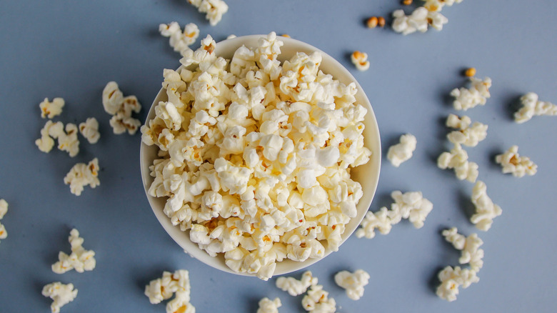 a bowl of popped corn