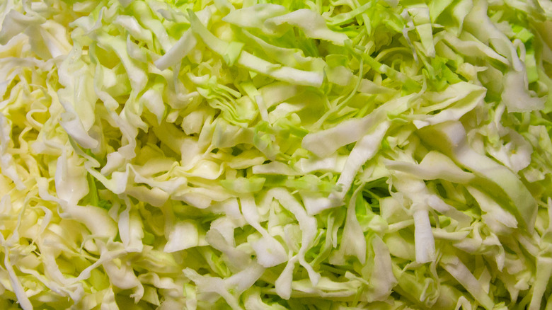 A pile of shredded cabbage