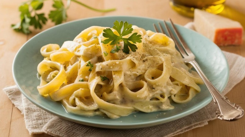 dish of fettuccine alfredo