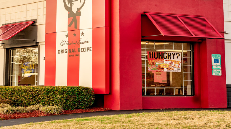 modern KFC restaurant exterior