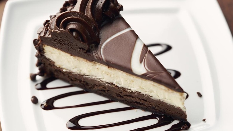 Olive Garden black tie mousse cake with drizzle