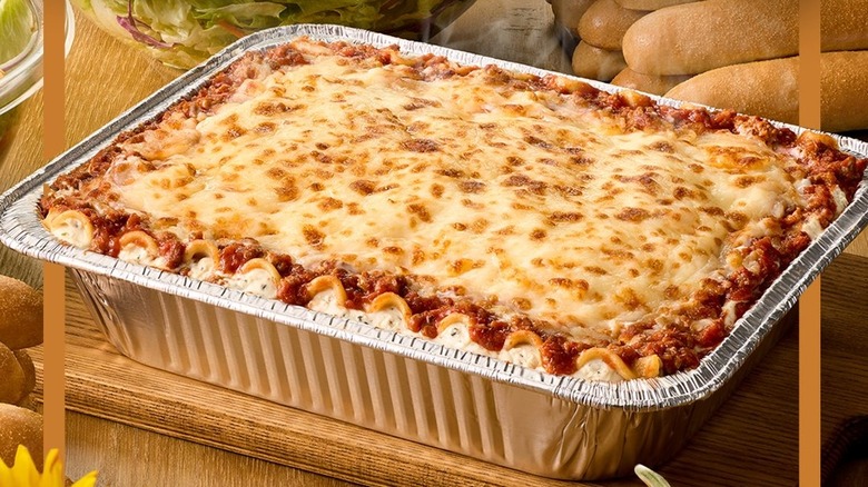 Olive Garden tray of family style lasagna