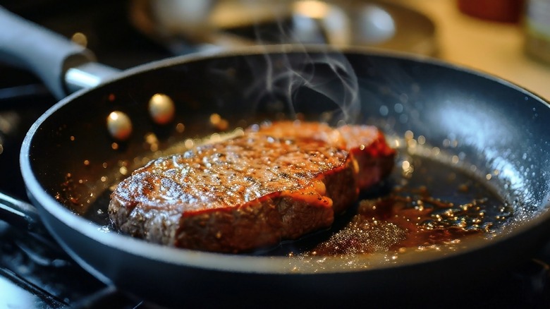 Steak on a pan