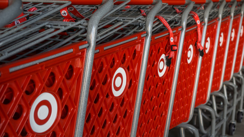 Row of Target shopping carts