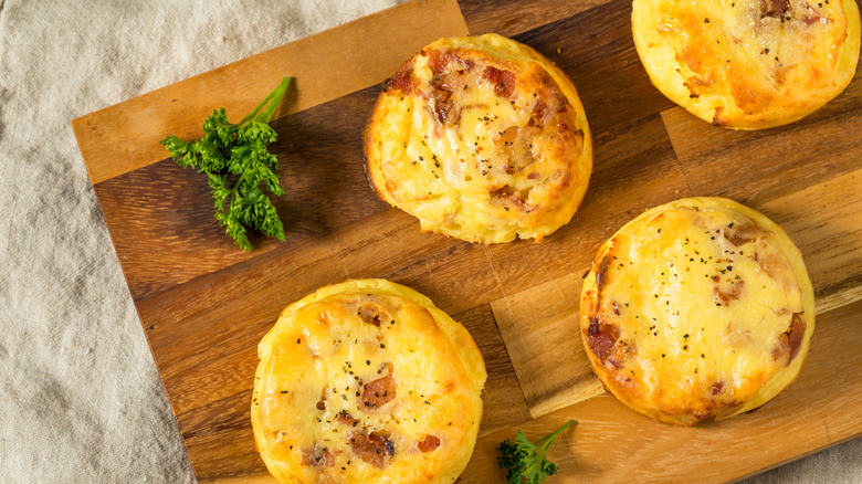 Sous vide egg bites with bacon and cheese